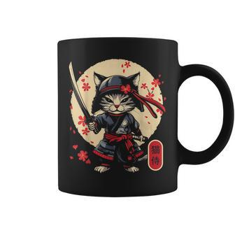 Kawaii Graphic Japanese Anime Manga Samurai Ninja Cat Coffee Mug - Seseable