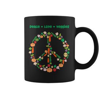 Kawaii Vegetables Peace Sign For Vegetarian Vegan Coffee Mug - Monsterry