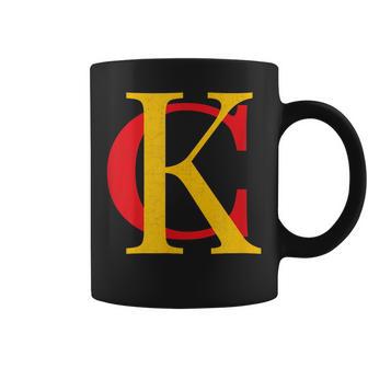 Kc Kansas City Red Yellow & Black Kc Classic Kc Initials Coffee Mug - Monsterry