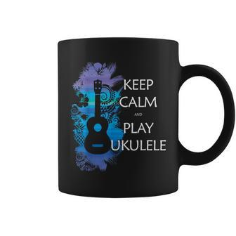 Keep Calm And Play Ukulele Tribal Colorful Coffee Mug - Monsterry AU