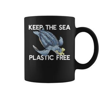 Keep The Sea Plastic Free Turtle With Bag Protect Ocean Meme Coffee Mug - Monsterry DE