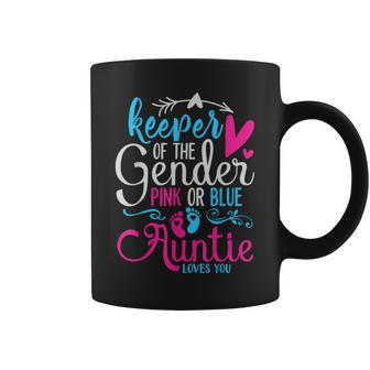 Keeper Of The Gender Auntie Loves You Aunt Baby Announcement Coffee Mug - Seseable