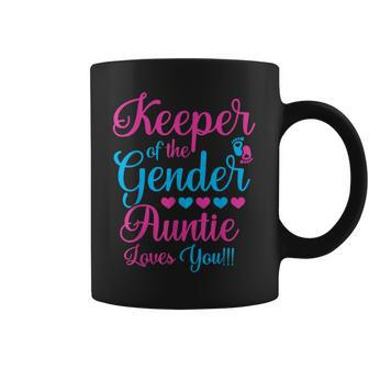 Keeper Of The Gender Auntie Loves You Gender Reveal Party Coffee Mug - Monsterry