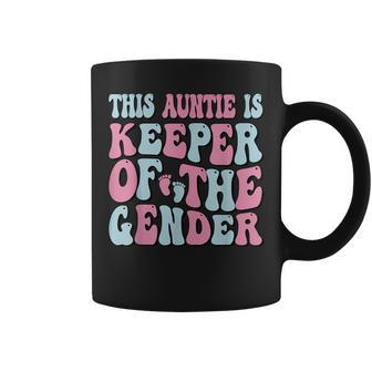 Keeper Of The Gender Auntie Gender Reveal Auntie Baby Shower Coffee Mug - Monsterry