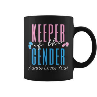 Keeper Of The Gender Auntie Reveal Party Baby Announcement Coffee Mug - Monsterry