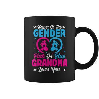 Keeper Of The Gender Grandma Loves You Baby Shower Family Coffee Mug - Monsterry