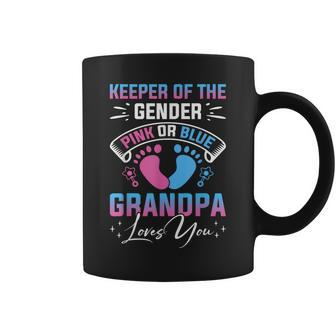 Keeper Of The Gender Pink Or Blue Grandpa Loves You Coffee Mug - Seseable