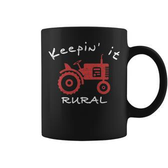 Keepin It Rural Tractor Farmer Farming Coffee Mug | Mazezy
