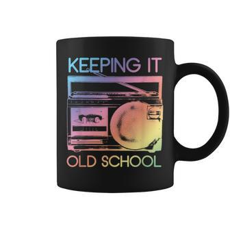 Keeping It Old School Retro 80S 90S Boombox Music Coffee Mug - Monsterry CA
