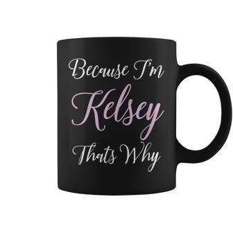 Kelsey Name Personalized Cute Pink Girl Custom Coffee Mug - Monsterry AU