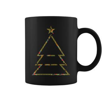Kente Pattern Christmas Tree Xmas African Style Coffee Mug - Monsterry DE