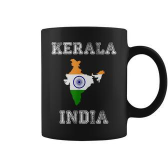 Kerala India Vintage India Flag Map Coffee Mug - Monsterry CA