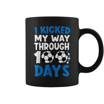 I Kicked My Way Through 100 Days Soccer 100 Days Of School Coffee Mug - Seseable