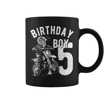 Kids 5 Years Old Kid Birthday Boy Dirt Bike Motorcycle Coffee Mug | Mazezy