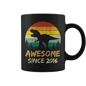 Kids 6Th Birthday Dinosaur 6 Year Old Awesome Since 2016 Boy Coffee Mug | Crazezy DE