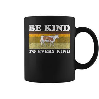 Be Kind To Every Kind Animal Vegan Vegetarian Retro Vintage Coffee Mug - Monsterry AU