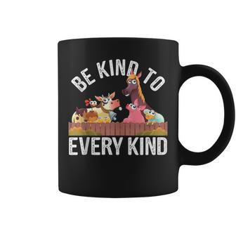 Be Kind To Every Kind Cute Vegetarian Vegans Coffee Mug - Monsterry