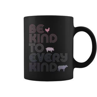 Be Kind To Every Kind Retro Vintage Vegetarian Vegan Coffee Mug - Monsterry