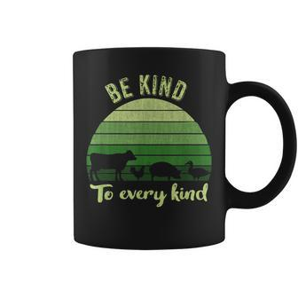 Be Kind To Every Kind T Vegan Vegetarian Retro Coffee Mug - Thegiftio UK