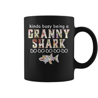 Kinda Busy Being A Granny Shark Coffee Mug | Mazezy