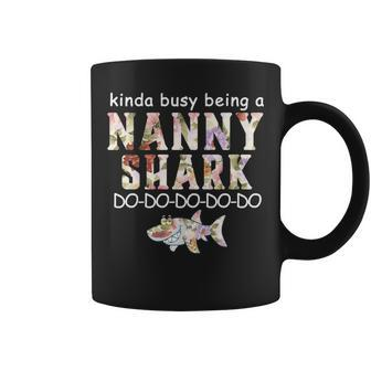 Kinda Busy Being A Nanny Shark Coffee Mug | Mazezy