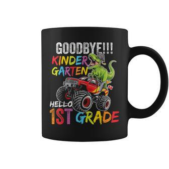 Kindergarten Boys Last Day Of School Dinosaur Monster Truck Coffee Mug - Monsterry UK