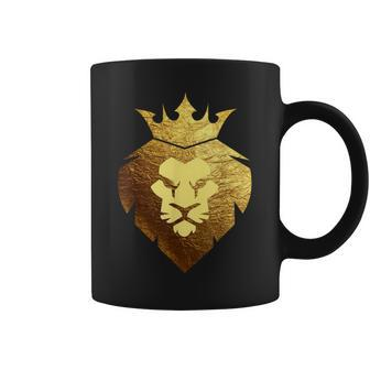 King Of The Jungle Gold King Lion Crown Coffee Mug - Monsterry
