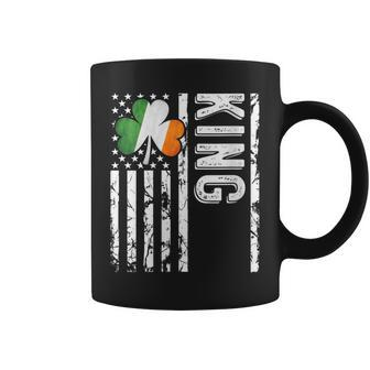 King Last Name Irish Pride Flag Usa St Patrick's Day Coffee Mug - Monsterry