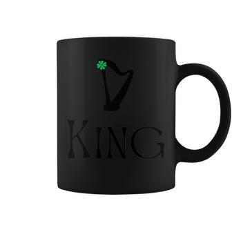 King Surname Irish Family Name Heraldic Celtic Harp Coffee Mug - Seseable