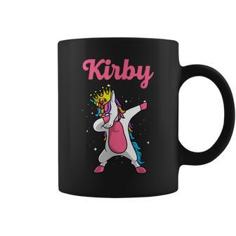 Kirby Name Personalized Birthday Dabbing Unicorn Queen Coffee Mug - Seseable