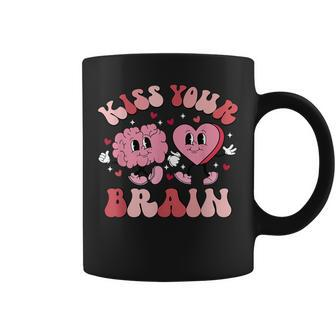 Kiss Your Brain Teacher School Counselor Valentine's Day Coffee Mug | Mazezy CA