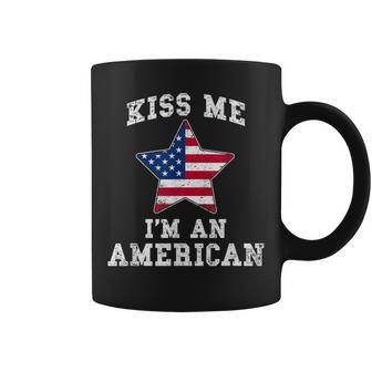 Kiss Me I'm An American Usa Citizenship Patriotic Coffee Mug - Monsterry