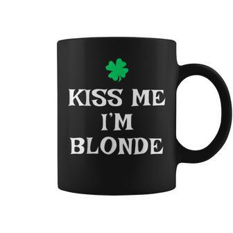 Kiss Me I'm Blonde St Patrick's Day Irish Coffee Mug - Monsterry