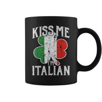 Kiss Me I'm Italian St Patrick's Day Italy Flag Coffee Mug - Monsterry UK