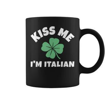 Kiss Me I'm Italian St Patrick's Day Irish Italy Coffee Mug | Mazezy
