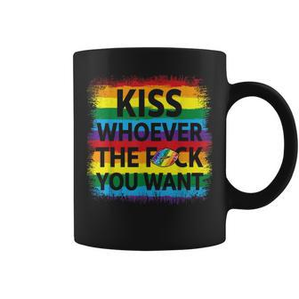 Kiss Whoever The F Fuck You Want Gay Lesbian Coffee Mug - Monsterry UK