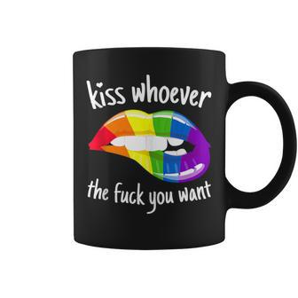 Kiss Whoever The F You Want I Lgbt Rainbow I Gay Pride Coffee Mug - Monsterry DE