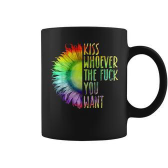 Kiss Whoever The F You Want Rainbow Lgbt Pride Coffee Mug - Monsterry AU