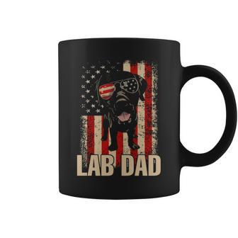 Lab Dad Labrador Retriever Dog American Flag Coffee Mug | Mazezy CA