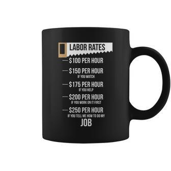 Labor Rates Carpenter Hourly Rates Humor Coffee Mug | Mazezy