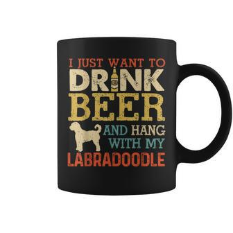 Labradoodle Dad Drink Beer Hang With Dog Vintage Coffee Mug - Monsterry AU