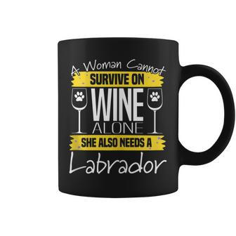 Labrador Dog Lab Lover Dog & Wine Saying Pun Quote Coffee Mug - Monsterry DE