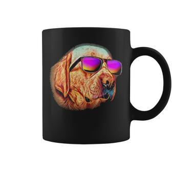Labrador Retriever Neon Dog Sunglasses Coffee Mug | Mazezy