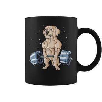 Labrador Weightlifting Deadlift Fitness Gym Coffee Mug | Mazezy