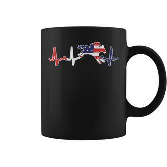 Ladies Splechase Horse Racing Heartbeat Splechase Flag Coffee Mug - Monsterry DE