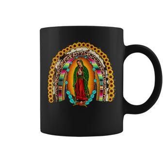 Our Lady Virgen De Guadalupe Virgin Mary Madre Mía Rainbow Coffee Mug | Mazezy UK