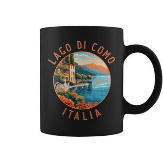 Lago Di Como Italia Cercle Vieilli Vintage Avec Col En V Tasse - Cadeauxyz