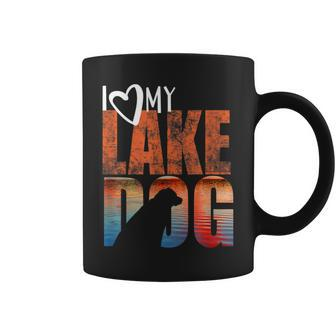 Lake Bum T I Love My Lake Dog Black Lab Chocolate Lab Coffee Mug - Monsterry DE