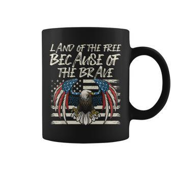 Land Of The Free Because Of Brave Eagle Us Flag Memorial Day Coffee Mug - Seseable