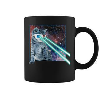 Laser Eyes Space Cat Kitty 3D Glasses Coffee Mug - Monsterry